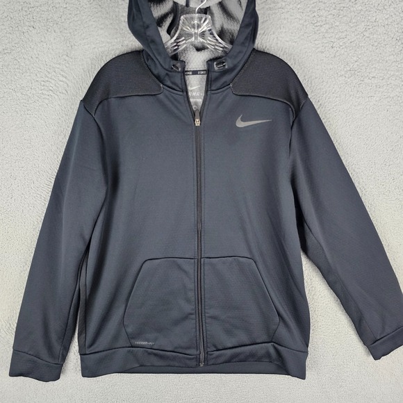 Nike Therma Fit Hoodie Mens XL Fleece Lined Athletic Fit Full Zipper 644313-011 - Picture 1 of 8